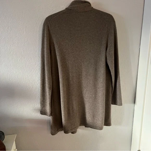 J Jill Light Brown Cashmere Longline Open-Front Cardigan - Picture 7 of 7